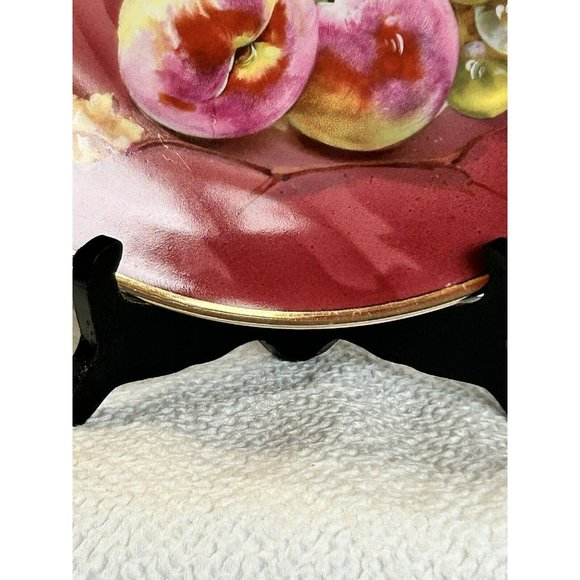 Vintage 1909-1934 C.T. Altwasser 9 1/4” Gorgeous Red & Green Grapes & Apples EUC - Picture 6 of 12